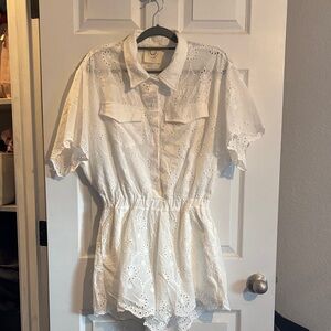 Fantastic Fawn White Eyelet Top